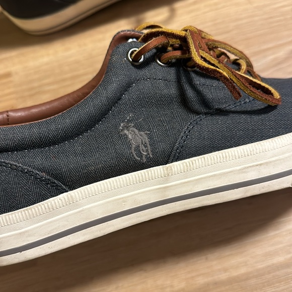 Polo Ralph Lauren Vaughn Chambray Herringbone Sneaker Shoes Men’s Size 8.5 D - Picture 3 of 8